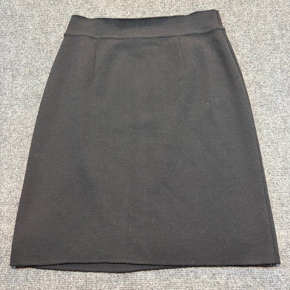 Vintage The Territory Ahead 100% Wool Knit Skirt Size Medium Black Knee Length